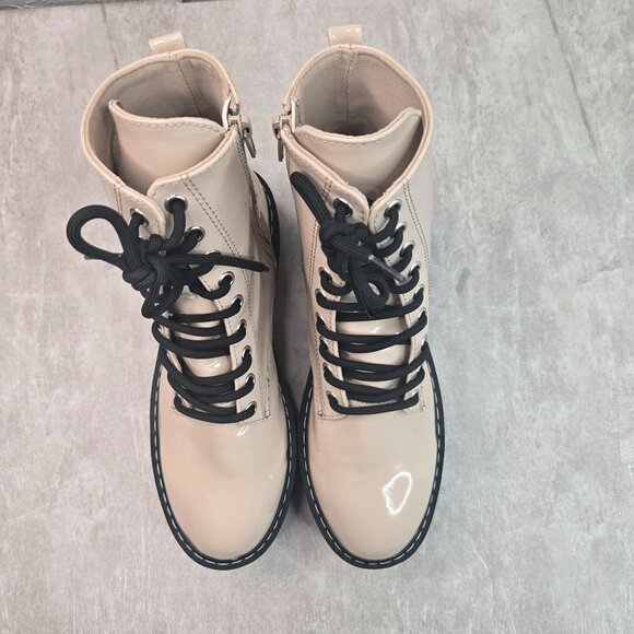 Platform Combat Boots Chunky Grunge Y2k Lace Up Hiker Platform Patent Booties 8 - Picture 2 of 12